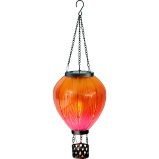 NORTHPOINT Laterne Kunststoff/Metall 19x58x19 cm Solar LED Gelb/Lila