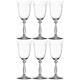 Peill+Putzler Germany 6er-Set Rotweinkelche, 350 ml Volumen, für Zuhause | mit Pantographie, Kristallgläser mit eleganten Design, Weingläser für Wasser, Saft & Cocktail, Trinkgläser