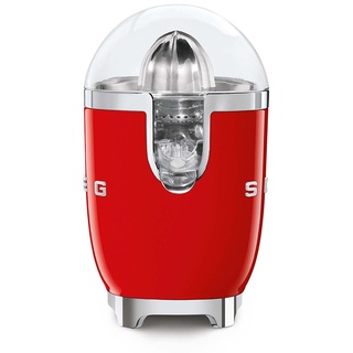 SMEG, Elektrische Zitruspresse CJF11RDEU, tropfsicherer Auslauf und Universalkegel, rutschfeste Stellfüße, Filtersieb und Presskegel aus Edelstahl, 70 W, Rot