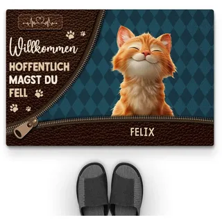 Geschenke Mall Personalisierte Fussmatte - Fussmatte Selbst Gestalten, Personalisierte Geschenke Katzen, Fußmatte für Katzenliebhaber (#1)