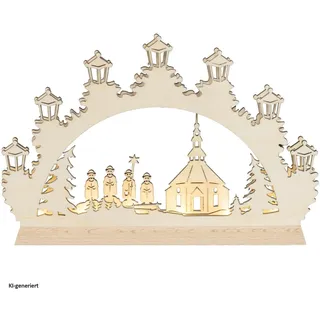 Saico Original Mini Schwibbogen Kurrende 1-tlg Leuchtbogen beige