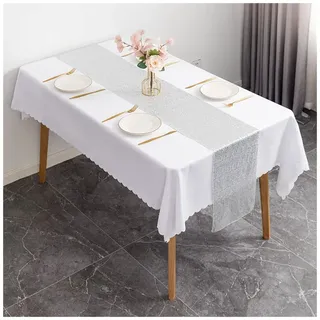YOUCAI Pailletten-Tischläufer Glitzer Tischläufer für Party, Geburtstag, Hochzeit, Braut, Feiertagsparty-Zubehör, Event-Dekorationen,Silber,30X160cm