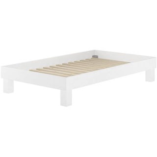 ERST-HOLZ Bett »Holzbett breites Einzelbett 120x200 Buche Bettrahmen Futonbett mit wählbarem Zubehör V-60.87-12W«, Holzbett breites Einzelbett 120x200 Buche Bettrahmen Futonbett mit wählbarem Zubehör V-60.87-12W