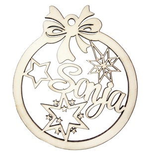 Holz Weihnachtskugeln Christbaumschmuck Weihnachtsbaum - Anhänger Ornament mit Wunschname Name Personalisiert