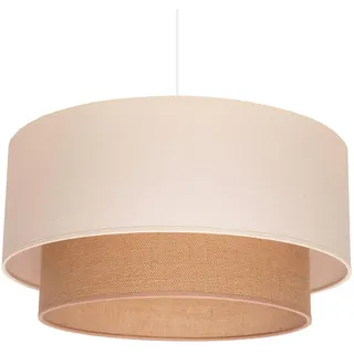 Euluna Esstisch Pendelleuchte Jute Textil Ø 45 cm, Hängelampe Natur Wohnzimmerlampe 1x E27 ohne Leuchtmittel Hängeleuchte Esszimmerlampe