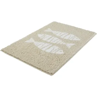 KLEINE WOLKE Badteppich Fish Sandbeige 60 x 90 cm