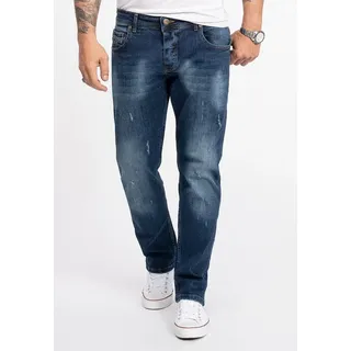 Rock Creek Straight Fit Stonewashed Blau W38/L36
