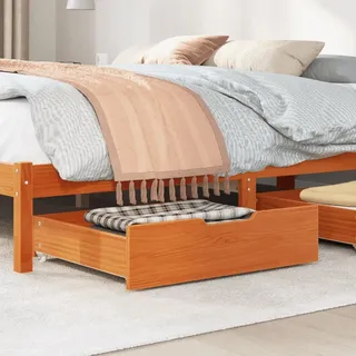 vidaXL Bettschubladen 2 Stk. Wachsbraun Massivholz Kiefer