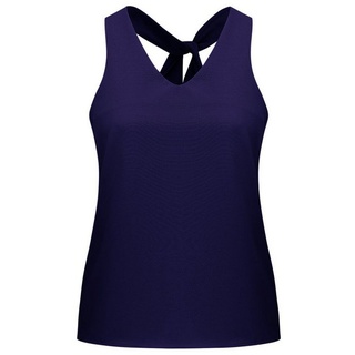 DEBAIJIA Longweste Damen Sommer Tank Top V-Ausschnitt Ärmellose Top Lässige Unterhemd blau XXL