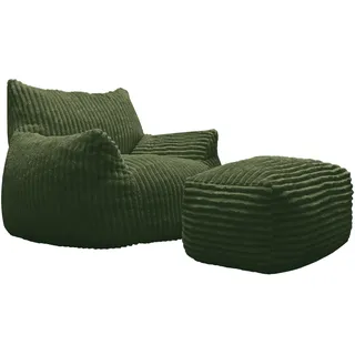 Hti-Living Loungesessel mit Hocker Polyester 103 x 70 x 90 cm Grün