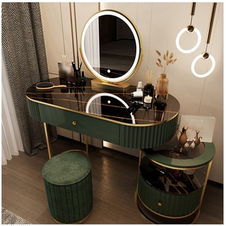 Nordic Modern Schminktisch Schlafzimmer Minimalistischer Schminktisch Einziehbarer Aufbewahrungsschrank (Farbe: Grün, Größe: 100 cm)
