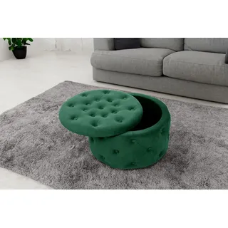 Raumhirsch Furniture Polsterhocker Polsterhocker, Hocker mit Samtbezug (mit Stauraum), (verschiedene Farben - Maße: 55 x 30 x 55cm) grün