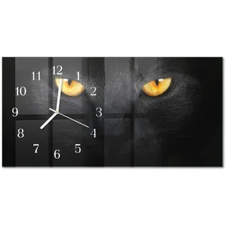 WANDUHR aus Glas 60x30 cm - Katze