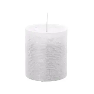 Wiedemann Kerzen weiße Rustic Kerzen, durchgefärbte Stumpenkerzen inkl. ASF 130 x 78 mm