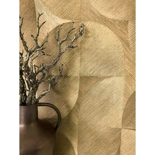 Newroom Vliestapete Gold Muster geometrisch Art Deco Tapete Wohnzimmer