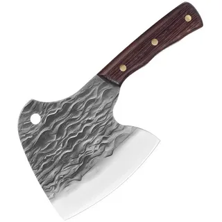 Muxel Hackmesser Schwer geschmiedetes Metzgermesser das etwas andere Hackbeil und Knoch, schwer silberfarben