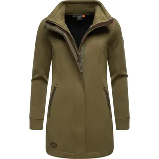 Ragwear Damen Leichter Sweat-Übergangsmantel lang windabweisendl mit hohem Kragen Letrice Bonded Olive Gr. XXL - XXL