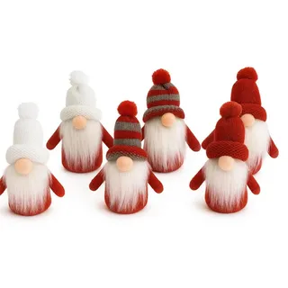 6er Set Weihnachtswichtel Figuren 13cm – Deko Wichtel mit Strickmütze & Bart – Skandinavische Tomte Nisse Dekofiguren für Weihnachten, Winter...