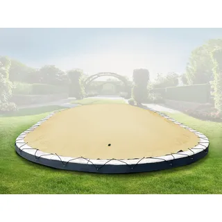 ANKO PLANEN Aufblasbare Poolabdeckung oval - Premium Abdeckplane für den Pool - ideale Winterlösung AirDeluxe (Poolinnenmaß: 6,00m x 3,00m, Beige)