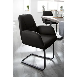 W.Schillig Freischwinger ole Leder schwarz