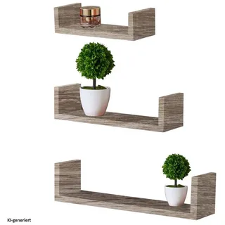Hti-Living Bücherregal 3 tlg. Beige