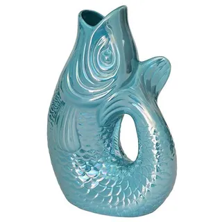 Pad Monsieur Carafon, Fisch -Vase/Krug/Kanne/Skulptur Fisch, Größe S, Fassungsvermögen 1,2 Liter, Größe 9,7 x 16,5 x 25cm (Rainbow Ocean)