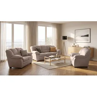 Cotta Couch Polyester 3-2-1 Garnitur 2-Sitzer + 2,5-Sitzer braun