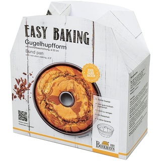 Birkmann, Easy Baking, Gugelhupfform Ø 22 cm, Backform mit Antihaftbeschichtung in Bundtform, mit Rezeptideen, 881099