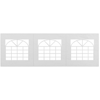 Outsunny Pavillonseitenteil ca. 6 x 2 m Seitenteil mit Fenster, Seitenwand für Pavillon, 597x200 cm, für Partyzelt) Ersatzwand, [1-St. Seitenplane, für Partyzelt, Weiß weiß