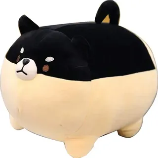 OUKEYI Shiba Inu Plüsch-Hundespielzeug, Anime, Corgi, Kawaii, weiches Kissen, Plüschtier, Geschenke für Mädchen und Jungen, 40,6 cm, Schwarz