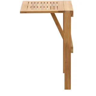 Gardenson Balkontisch, Teak, Holz, Teakholz, vollmassiv, rechteckig, 49x75x45 cm, höhenverstellbar, klappbar, platzsparend, Balkonmöbel, Balkontische