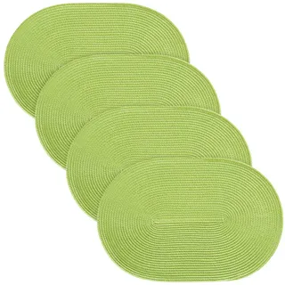 Erwin Müller Platzset Tischset "Amadora" 4er-Pack, Uni grün oval | 30 cm x 45 cm