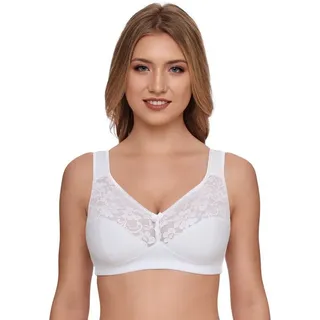SUSA Damen o. Bügel 27931 Bügelloser BH, Mehrfarbig (Weiß/Schwarz 215), 100 E (2er Pack)