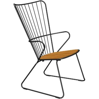 HOUE PAON Loungesessel Bambus/Stahlgestell - White