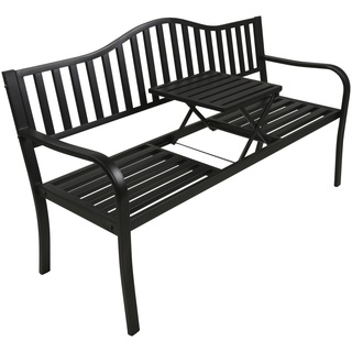 Gartenbank GARDEN PLEASURE "SEGULA" Sitzbänke Gr. H/T: 89 cm x 60 cm, grau (anthrazit, anthrazit) Gartenbänke mit hochklappbarem Tisch