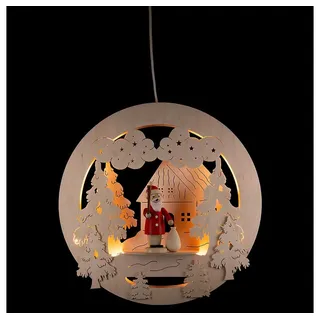 Erzgebirge-Palast Schwibbogen Fensterbild Weihnachtsmann (32cm) von Schwibbola