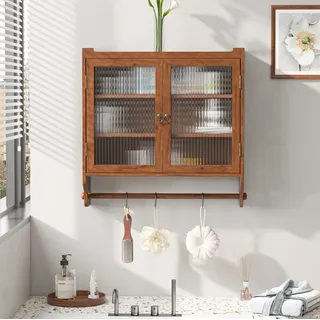 Schrank Sideboard 63 Cm Wandmontage Glas Braun Okmyhome