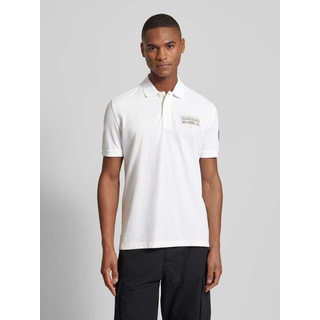 Slim Fit Poloshirt mit Label-Patch Modell 'E-AMUNDSEN', Weiss, M