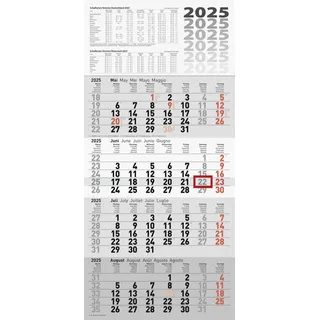 rido/idé 4-Monatskalender (2025), 1 Blatt = 4 Monate, 300 × 495 mm