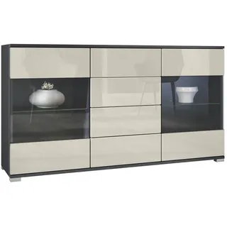 Vladon Sideboard, Creme, Holzwerkstoff, 138.5x75.5x35 cm, Wohnzimmer, Kommoden & Sideboards, Sideboards