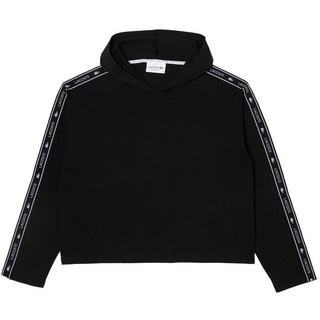Lacoste Kapuzensweatshirt Pyjama-Oberteil mit Logo-Streifen und Kapuze schwarz M