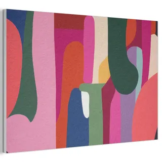 MuchoWow© Filz Bild als Akustikpaneele Schlafzimmer Bilder Wand Deko | 90x60 cm - Wohnzimmer Modern Wanddeko Schallschutz Akustikbild Abosrber Farbkästen - Gerade - Rund - Abstrakt
