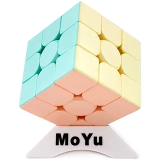 Oostifun MoYu MoFang JiaoShi Meilong Serie Würfel Meilong3 3x3x3 Würfel Bright Pink Stickerless Cubing Klassenzimmer Meilong Forsted Surface Puzzle Cube mit einem Würfelstativ