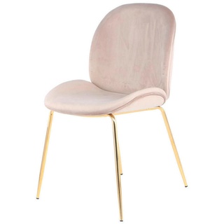 Stuhl-Set, Beige, Messing, Metall, Kunststoff, 47x90x59 cm, abwischbar, Esszimmer, Stühle, Esszimmerstühle