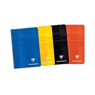 Clairefontaine Collegeblock A7+ Kariert Spiralbindung Pappe Farbig sortiert Nicht gelocht 100 Seiten 50 Blatt