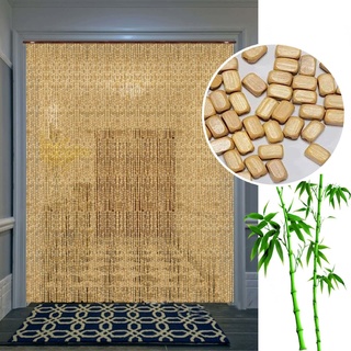 Bambus Perlenvorhang Für Türöffnung,90×200cm/90×210cm/100×200cm/100×220cm Natürliche Holzperlenvorhänge,Hängende Schnur Perlenvorhang Fliegenvorhang,Trennwand Türvorhang,W×H-100strands(100×240cm)