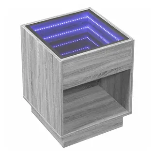 vidaXL Couchtisch mit Infinity-LED Grau Sonoma 40 x 40 x 50 cm