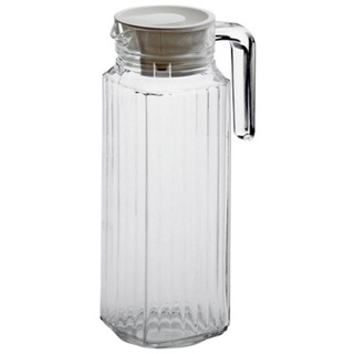 Luminarc Wasserkrug Küchenkrug 1,1 L Quadro Glaskaraffe Saftkanne weiß
