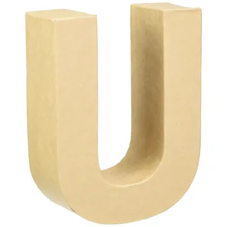 Glorex  GLOREX 6 2029 121 - Papp - Buchstabe U, Buchstabe aus brauner Pappe, ca. 17,5 X 5,5 cm groß, zum bemalen und bekleben, für Serviettentechnik und Décopatch, ideal als Dekoration