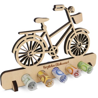 Sugeru® Geldgeschenke Geburtstag - deko Fahrrad | Geldgeschenk Reise | Geschenke aus Holz - Geschenke Geldgeschenk für Frauen und Männer | Urlaubskasse Spardose | Camping Deko (Fahrrad)